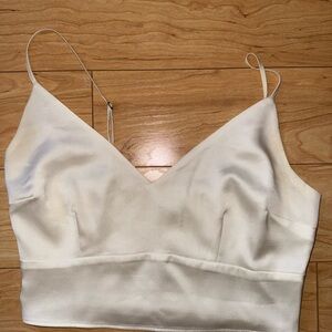 Abercrombie & Fitch Cream Satin Top